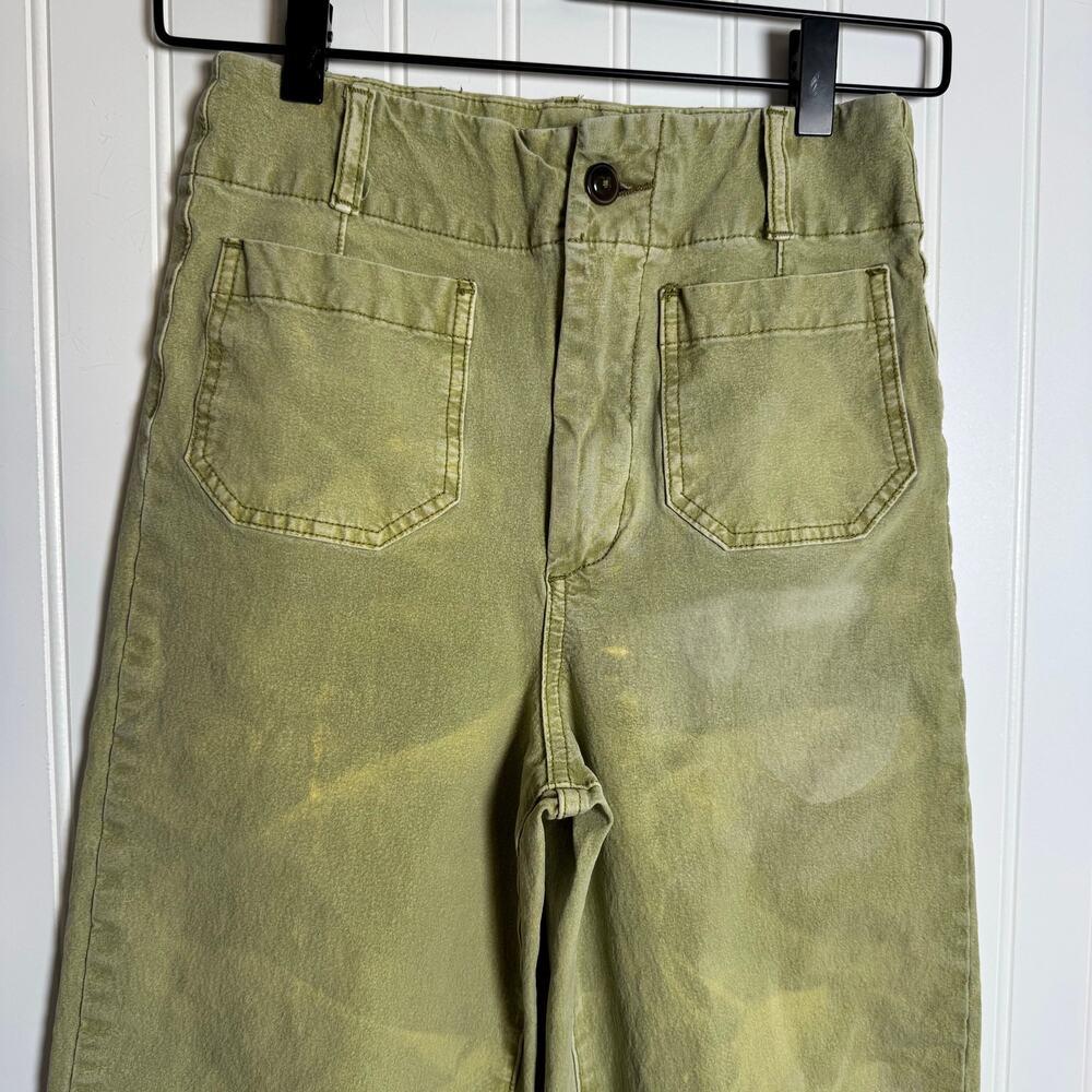 Anthropologie Pilcro The Skipper High Rise Crop Patch Pocket Pants Moss Size 26 - Picture 11 of 11